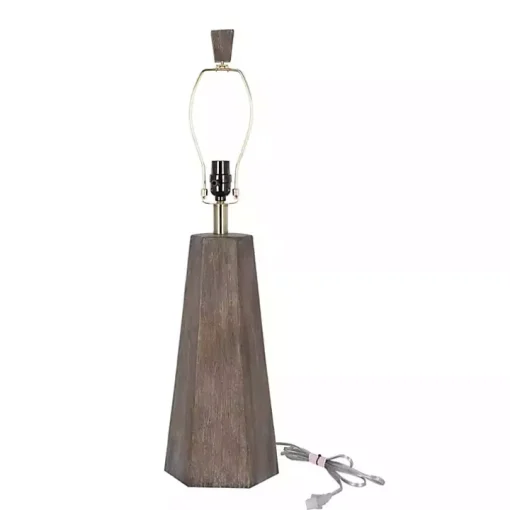 Distressed Brown Hexagonal Table Lamps, Set of 2