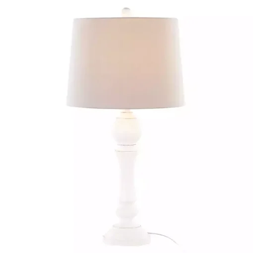 Distressed Off-White Wilton Table Lamps, Set of 2