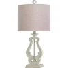 Distressed White French Farmhouse Table Lamp