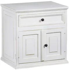 Distressed White Nightstand