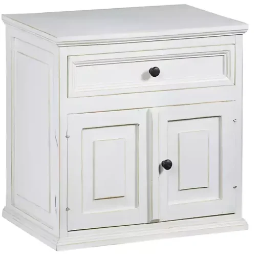 Distressed White Nightstand