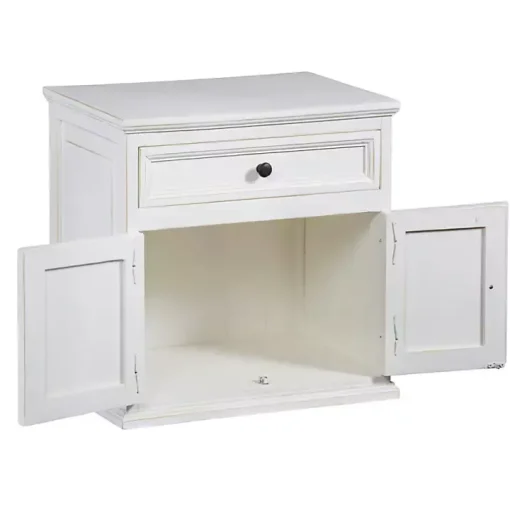 Distressed White Nightstand