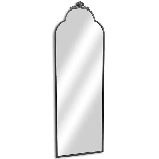 Everlaine Black Modern Victorian Leaner Mirror