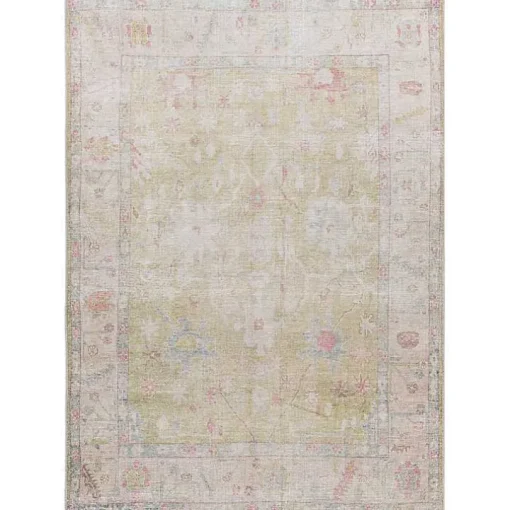 Faded Botanical Washable Area Rug, 6x9
