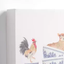 Farm Animal Dishes Canvas Art Print