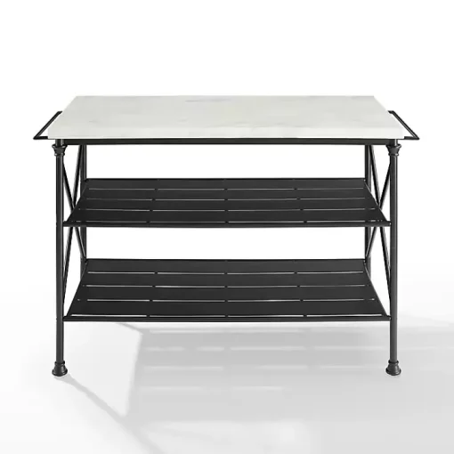 Faux Marble Top 3-Tier Melody Kitchen Island