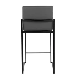 Fiji Gray Faux Leather Counter Stools, Set of 3