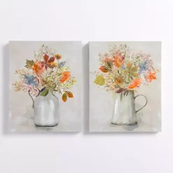 Floral Pitcher Canvas Art Prints, Set of 2