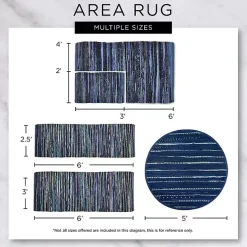 French Blue Recycled Cotton Accent Rug, 2x3