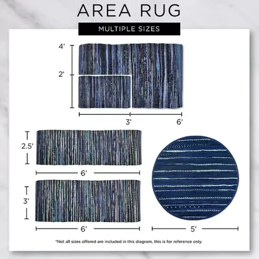 French Blue Recycled Cotton Accent Rug, 2x3