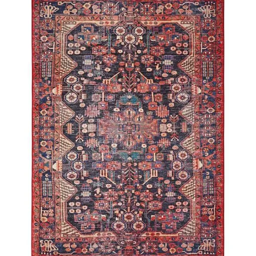 Fulton Red Botanical Area Rug, 5x7