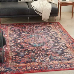 Fulton Red Botanical Area Rug, 5x7
