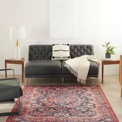 Fulton Red Botanical Area Rug, 5x7