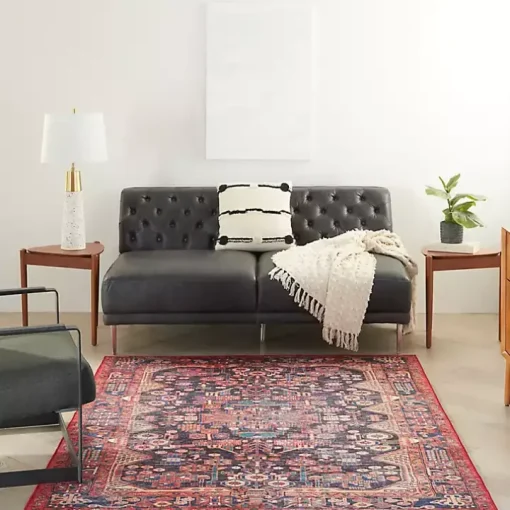 Fulton Red Botanical Area Rug, 5x7
