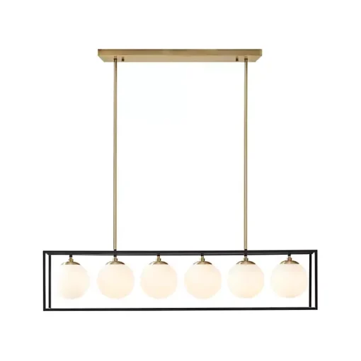 Glass Globes Rectangle Chandelier