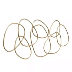 Gold Abstract Rings Metal Wall Plaque
