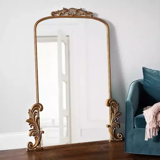 Gold Bordeaux Ornate Leaner Mirror, 46x63 in.