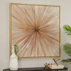 Gold Contemporary Burst Framed Canvas Art Print