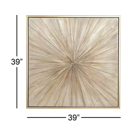 Gold Contemporary Burst Framed Canvas Art Print