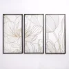 Gold Metal Abstract Floral Wall Plaques, Set of 3