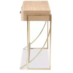 Gold Metal Frame Two-Drawer Console Table