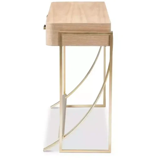 Gold Metal Frame Two-Drawer Console Table