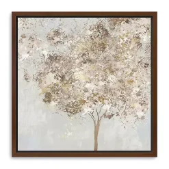 Gold Shimmering Tree Framed Canvas Art Print