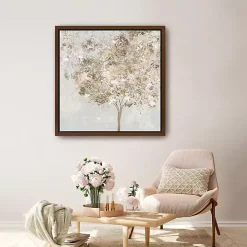 Gold Shimmering Tree Framed Canvas Art Print