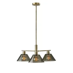 Gold Smoked Glass Chandelier
