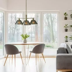 Gold Smoked Glass Chandelier