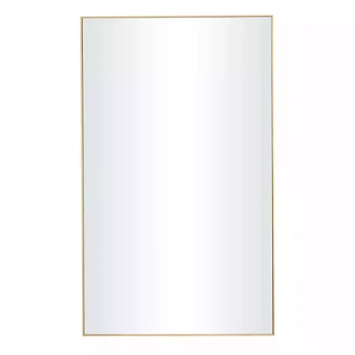 Gold Wood Rectangular Wall Mirror, 24x40 in.