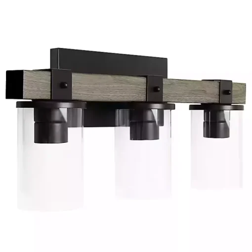 Gray and Black Glass Shade Vanity Light