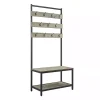Gray and Black Wood Bench Hall Tree
