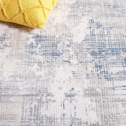 Gray and Blue Whisper Abstract Area Rug, 8x10