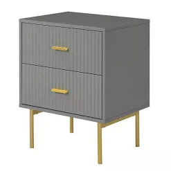 Gray and Gold Modern Ceandro Nightstand