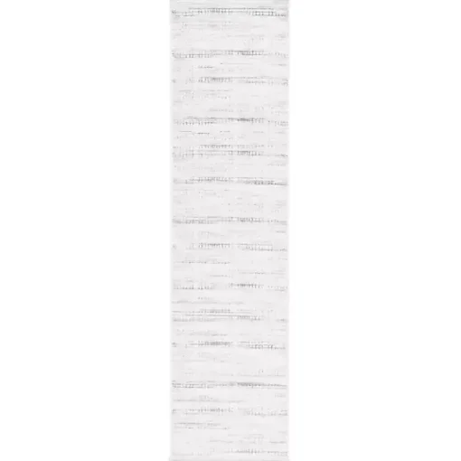 Gray and Ivory Whisper Striated Runner, 2x8