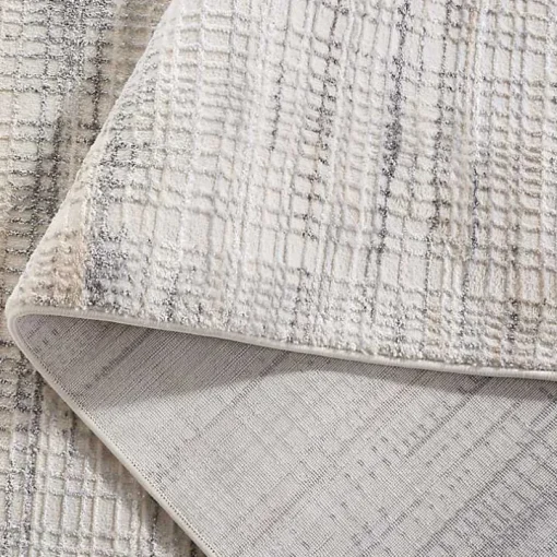 Gray and Ivory Whisper Striated Runner, 2x8