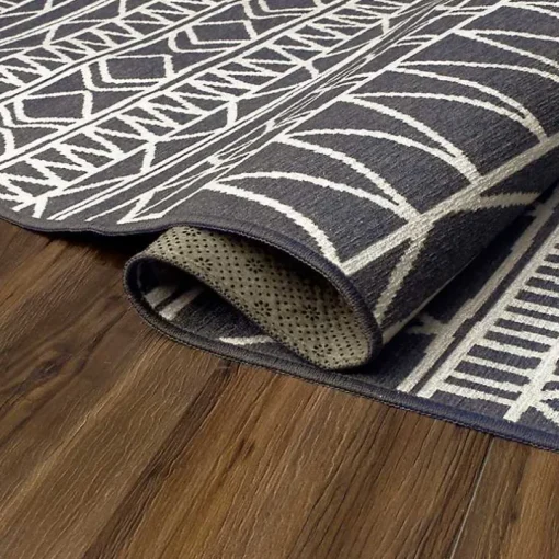 Gray Chelsea Geometric Washable Area Rug, 5x7