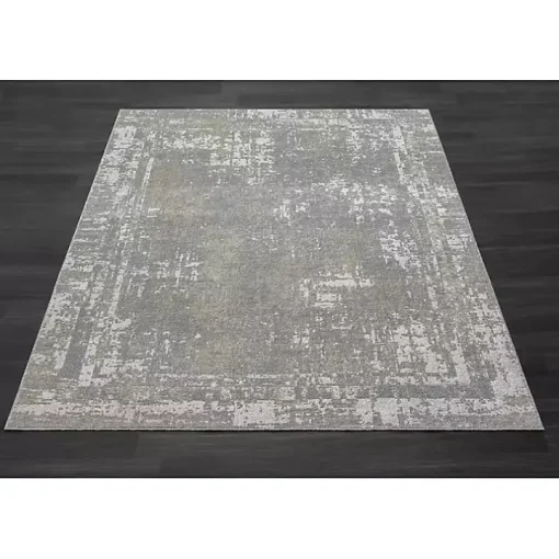 Gray Distressed Washable Area Rug, 5x7