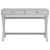 Gray 2-Drawer X-Frame Desk