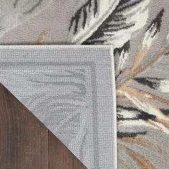 Gray Grand Leaf Coastal Area Rug, 7x9