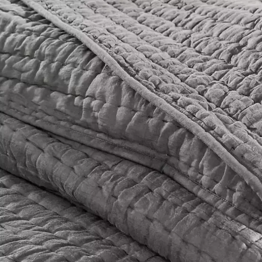 Gray Serene Quilted 3-pc. Queen Coverlet Set