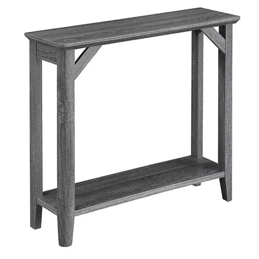 Gray Tapered Legs Rustic Console Table