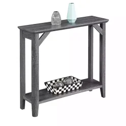 Gray Tapered Legs Rustic Console Table