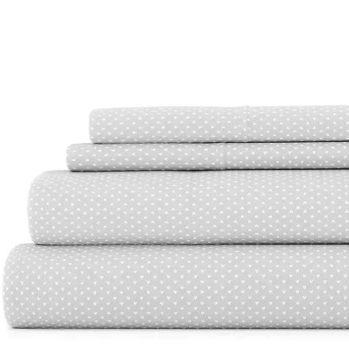 Gray Tiny Hearts 3-pc. Twin Sheet Set