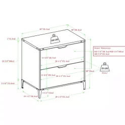 Gray Wood and Iron Accent Filing Cabinet