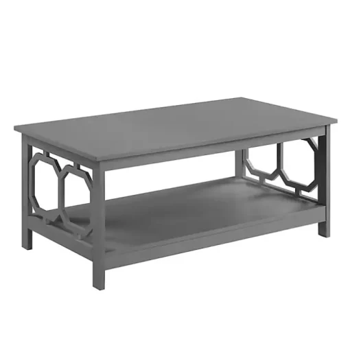 Gray Wood Geometric Sides Coffee Table