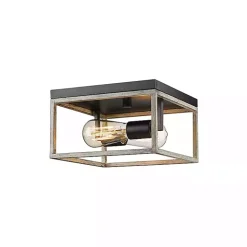 Graywashed Square Flush Mount Light