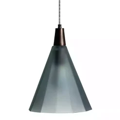 Green Bronze Glass Ombre Wide Taper Pendant Lamp
