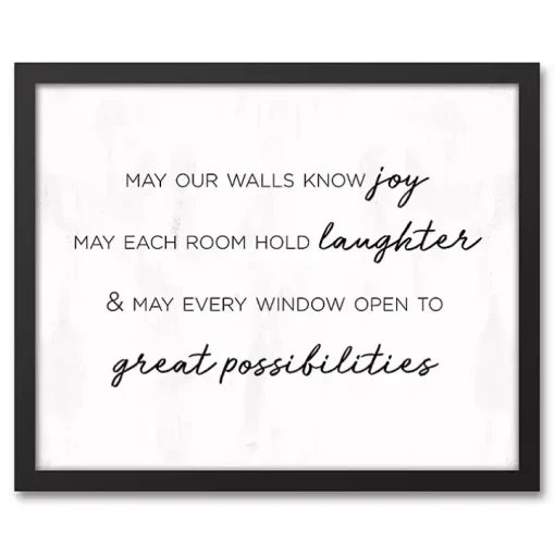 Home Wishes Black Framed Canvas Art Print